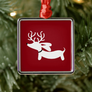 Ornament Red Reindeer Dachshund Dog-kerstboom