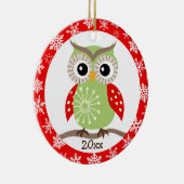 Ornament Red Wing Owl Kerstgroet (Rechts)
