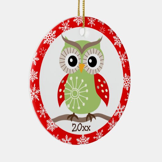 Ornament Red Wing Owl Kerstgroet (Rechts)