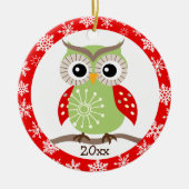 Ornament Red Wing Owl Kerstgroet (Voorkant)