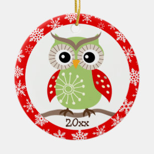 Ornament Red Wing Owl Kerstgroet