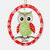 Ornament Red Wing Owl Kerstgroet (Links)