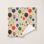 Ornament Retro patroon Vakantiedecor Beige Bad Handdoek (Wasdoekje)