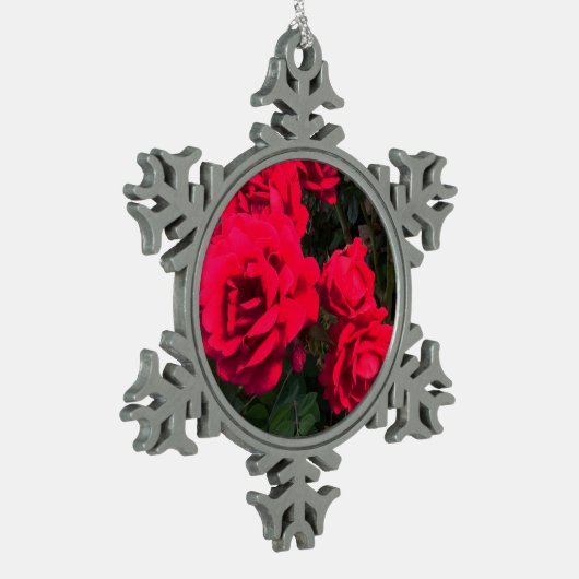 Ornament rode rozen bloemen (Links)