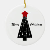 Ornament Rode Ster Zwarte Boom (Voorkant)