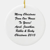 Ornament Rode Ster Zwarte Boom (Achterkant)
