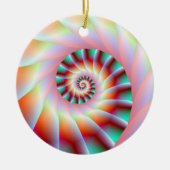 Ornament rode Turquoise en roze spiraal (Voorkant)
