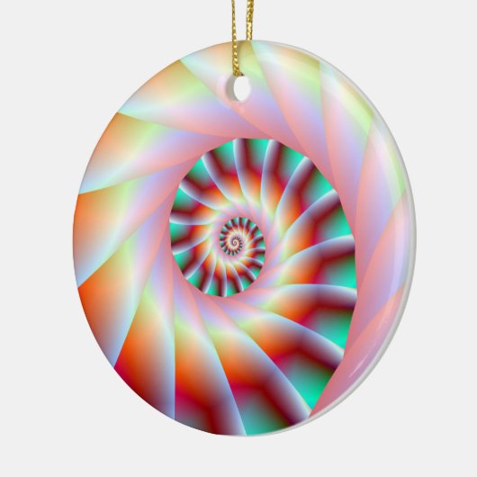 Ornament rode Turquoise en roze spiraal (Links)