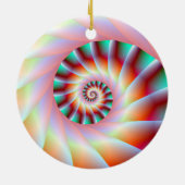 Ornament rode Turquoise en roze spiraal (Achterkant)