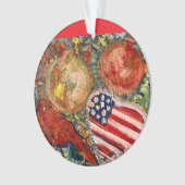 Ornament Rode Vogel, Amerikaanse Vlag Hart- ARTall (voorkant)