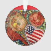 Ornament Rode Vogel, Amerikaanse Vlag Hart- ARTall (voorkant)