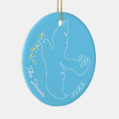 Ornament rond de Chanukkah "Chanukah Dove" (Rechts)