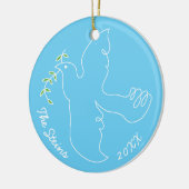 Ornament rond de Chanukkah "Chanukah Dove" (Links)