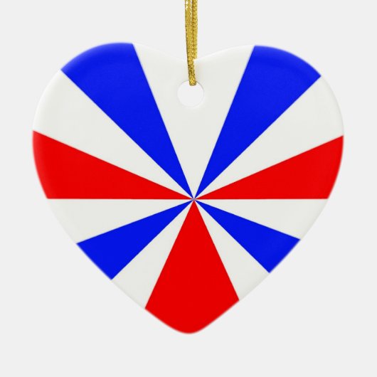 Ornament rood wit en blauw hart (Voorkant)