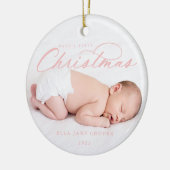 Ornament roze eerste kerstboom voor baby (Links)