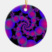 Ornament Roze en Blauwe Spiral Bubbles (Voorkant)