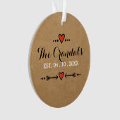 Ornament Roze Hartpijlen - Bruiloft Jubileum - (voorkant)