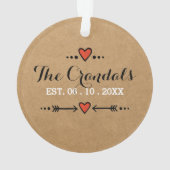 Ornament Roze Hartpijlen - Bruiloft Jubileum - (achterkant)