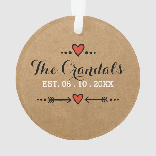 Ornament Roze Hartpijlen - Bruiloft Jubileum - (achterkant)