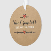 Ornament Roze Hartpijlen - Bruiloft Jubileum - (voorkant)