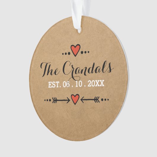 Ornament Roze Hartpijlen - Bruiloft Jubileum - (voorkant)