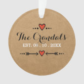 Ornament Roze Hartpijlen - Bruiloft Jubileum - (voorkant)