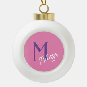 Ornament roze monogram naam personaliseren minimaa