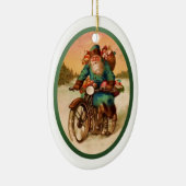 ornament-Santa op motorfiets Keramisch Ornament (Rechts)