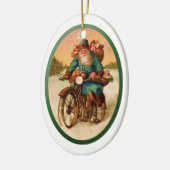 ornament-Santa op motorfiets Keramisch Ornament (Links)