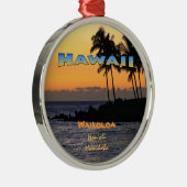 Ornament: schemering bij Waikoloa (Premium Round) Metalen Ornament (Rechts)