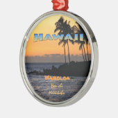 Ornament: schemering bij Waikoloa (Premium Round) Metalen Ornament (Links)