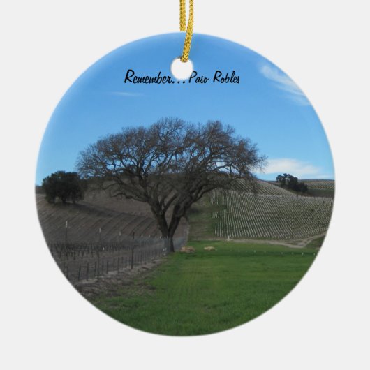 Ornament: Schilderachtig Paso Robles Vineyard Keramisch Ornament (Voorkant)