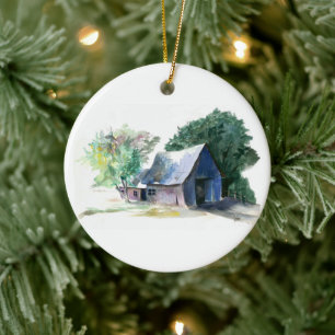 Ornament - Schuur en Kerstster