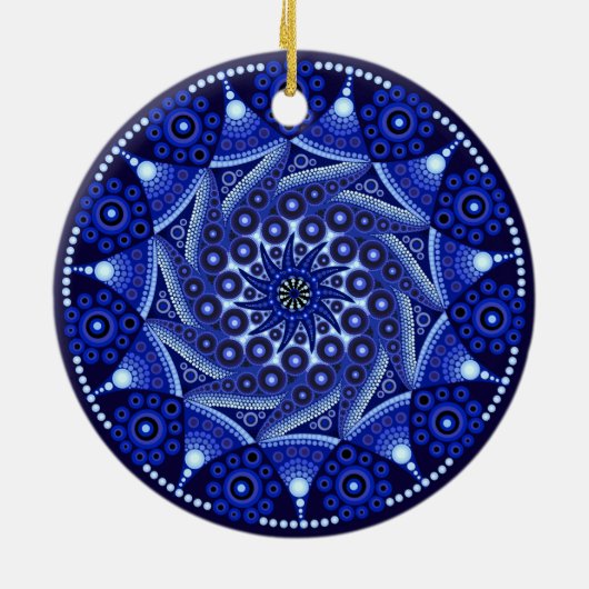 Ornament september Birthstone Sapphire Mandala (Achterkant)