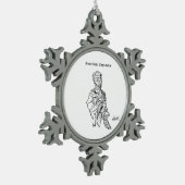 Ornament: Sint-Jan  Tin Sneeuwvlok Ornament (Links)