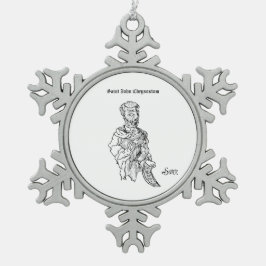 Ornament: Sint-Jan  Tin Sneeuwvlok Ornament