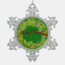 Ornament - Sneeuwvlok - Krans met Groet