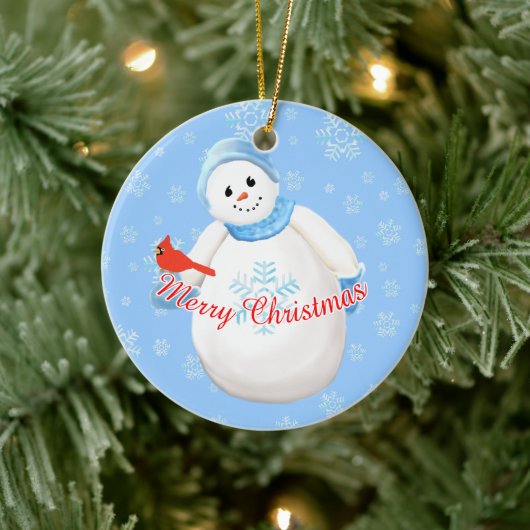 Ornament Snowman en Kardinaal Kerstmis (Boom)