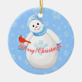 Ornament Snowman en Kardinaal Kerstmis (Voorkant)