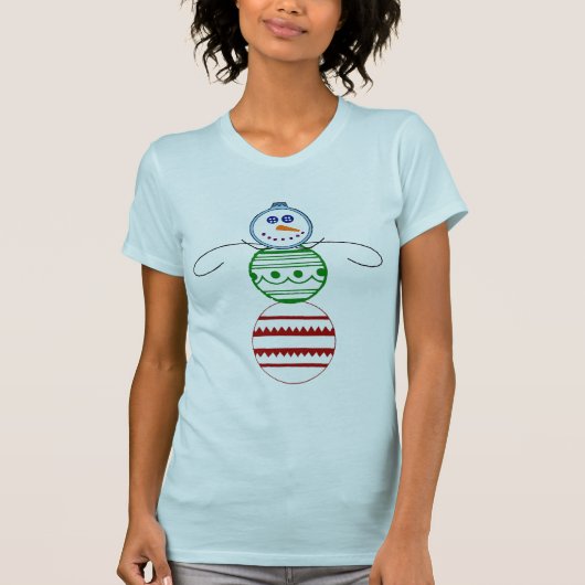 Ornament Snowman - T-shirt voor de vrouw (rood) (Voorkant)