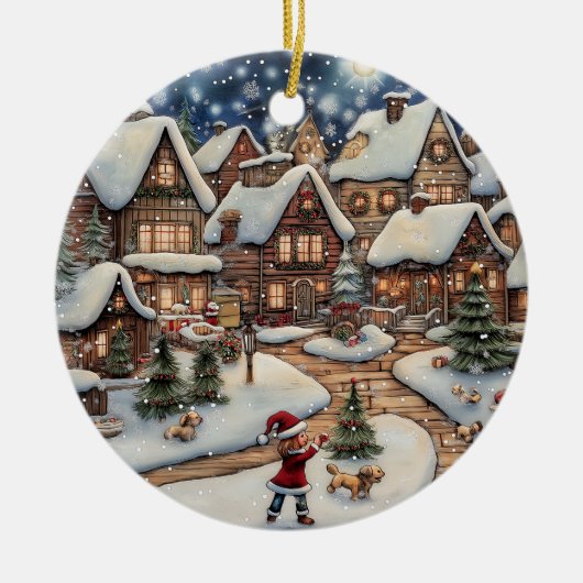 Ornament Snowy Christmas Village (Voorkant)