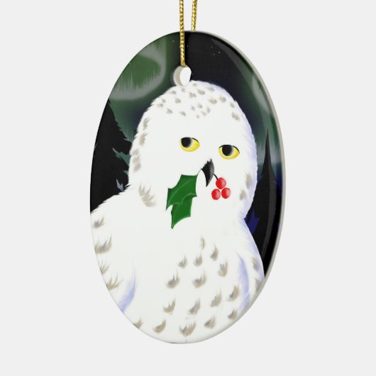 Ornament: Snowy Owl Keramisch Ornament (Links)