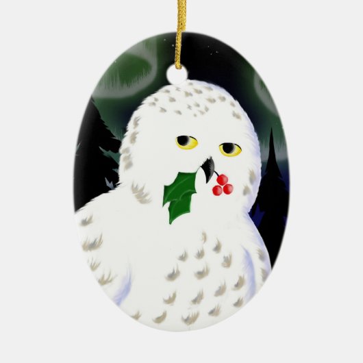 Ornament: Snowy Owl Keramisch Ornament (Voorkant)