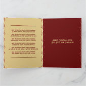 ORNAMENT SPARKLING GOLD ROOD LIJST Vakantie Kaart (Binnen)