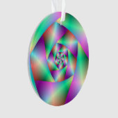Ornament Spiral in Turquoise en roze (voorkant)