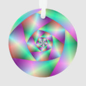 Ornament Spiral in Turquoise en roze (achterkant)