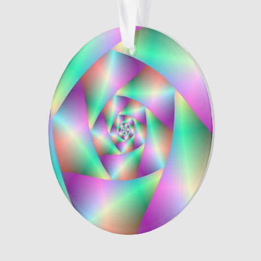 Ornament Spiral in Turquoise en roze (voorkant)