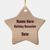 Ornament, Star, Cookie, Foto Keramisch Ornament (Achterkant)