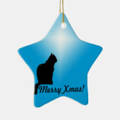 Ornament/ster - Kat silhouet Keramisch Ornament (Rechts)
