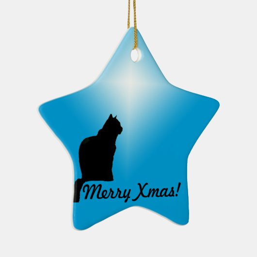 Ornament/ster - Kat silhouet Keramisch Ornament (Rechts)